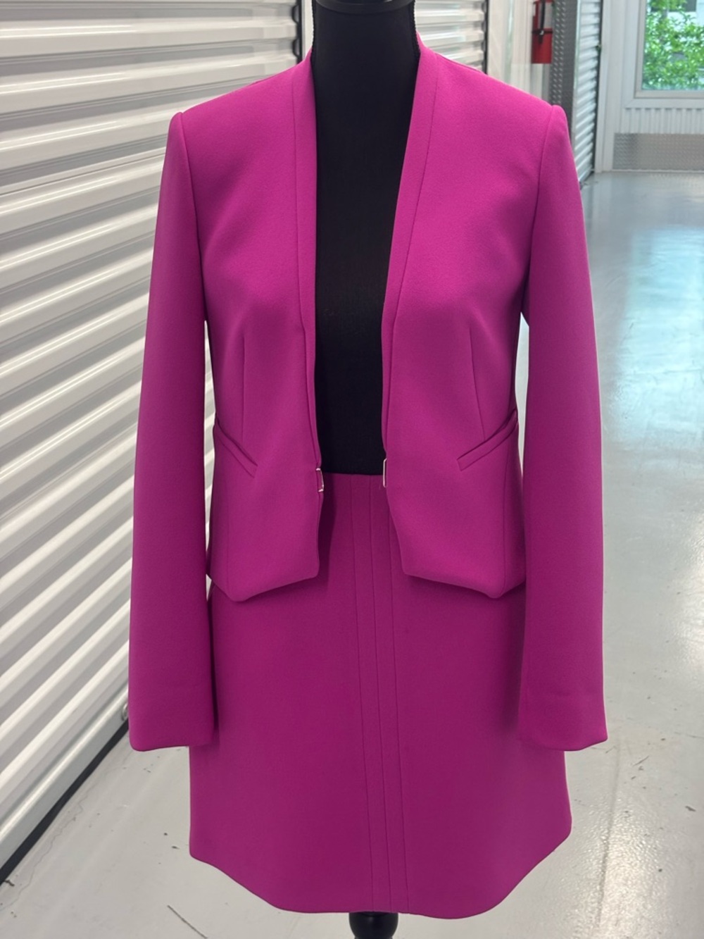 Diane Von Furstenberg Fuchsia Open-Front Blazer Skirt Set - Picture 16 of 16